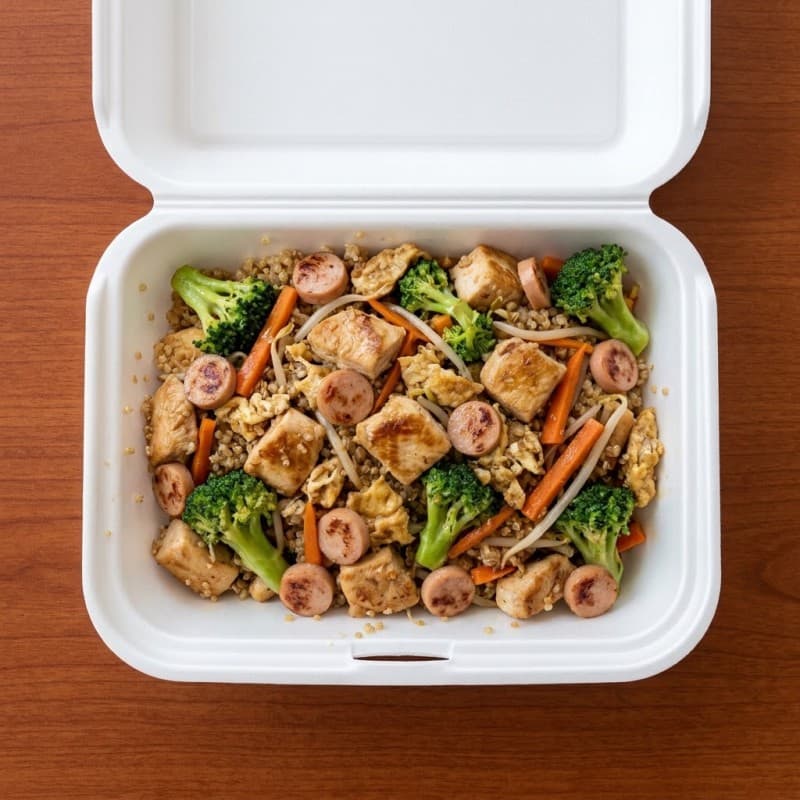 Chaufa de Quinoa y pollo