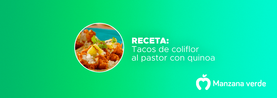 Receta de tacos de coliflor al pastor con quinoa