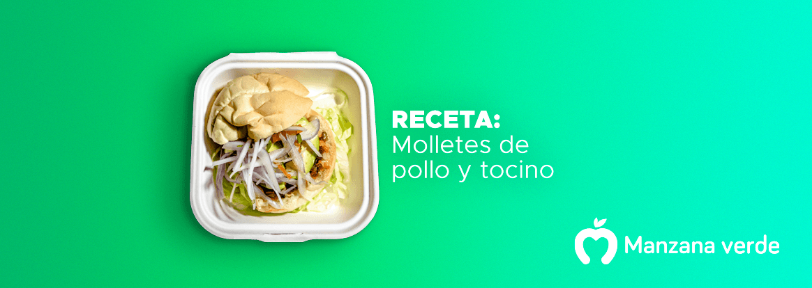 receta de molletes de pollo y tocino