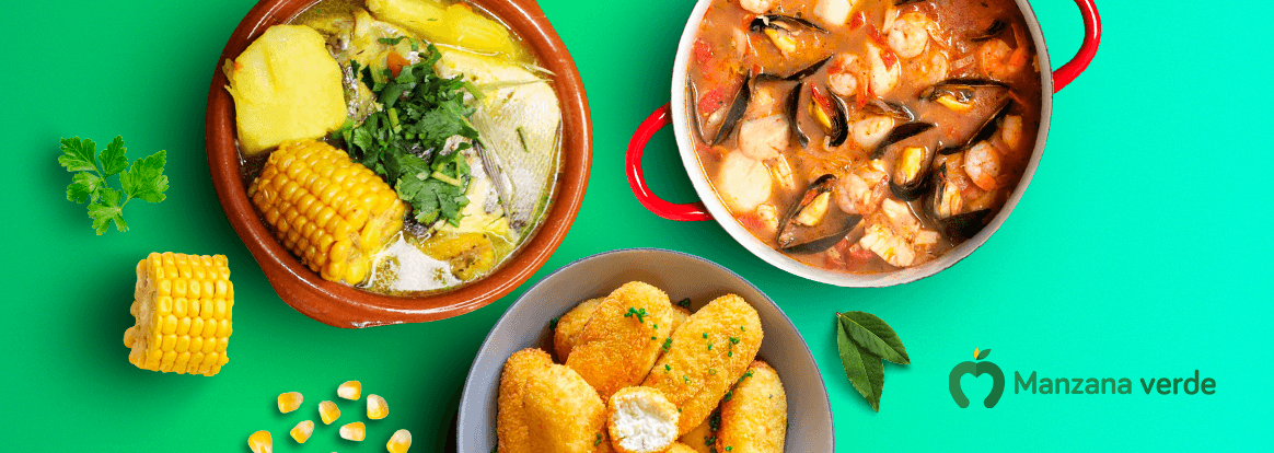 Platos colombianos con pescado y mariscos