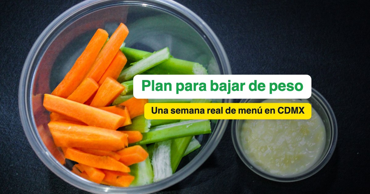 Plan alimenticio para bajar de peso, con una semana real de menú en CDMX